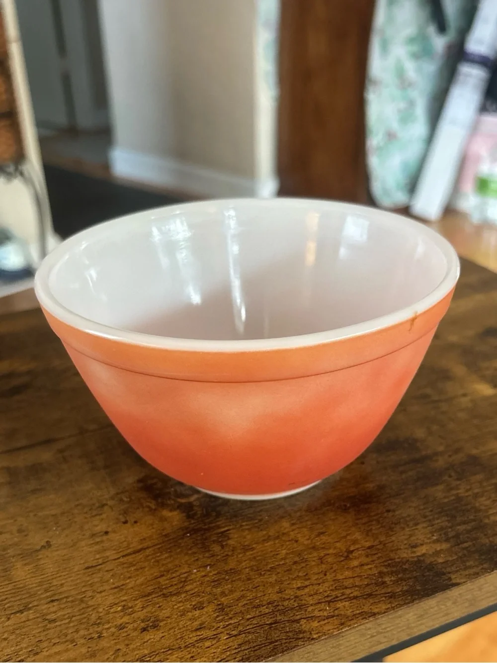 Vintage Pyrex Flameglo Burnt Orange Ombre Small 401 Mixing Bowl 1 1/2 Pt